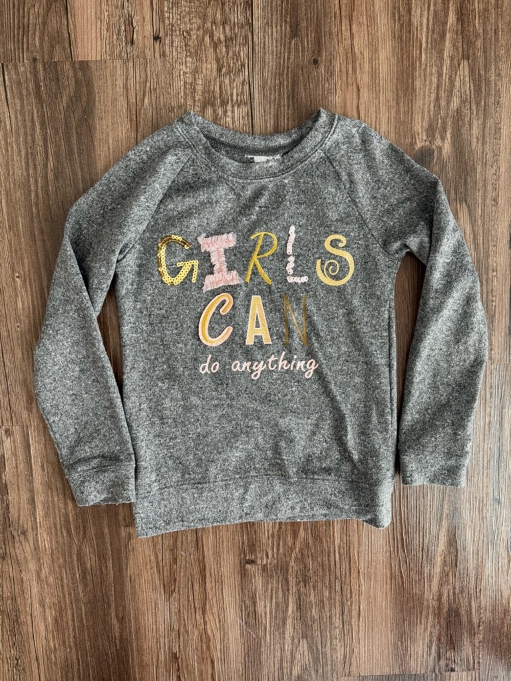 Girls' Gray Long-Sleeve Sweater
